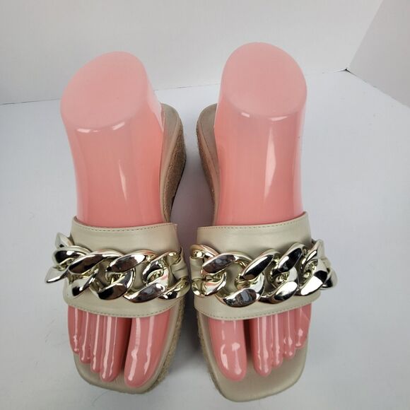 Anne Klein Nomad Chunky Chain Beige Platform Espadrille Size 8 M - Picture 8 of 15